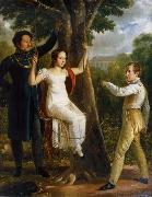 unknow artist Major Mauritz Clairfelt with sons and daughter in sway china oil painting artist